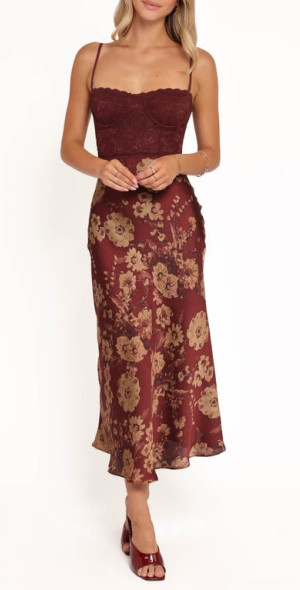 Petal & Pup - Shakira Mixed Media Floral Midi Dress Petal & Pup - Shakira Mixed Media Floral Midi Dress