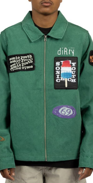 PLEASURES - Sonic Youth Patch Work Jacket in Green at Nordstrom PLEASURES - Sonic Youth Patch Work Jacket in Green at Nordstrom