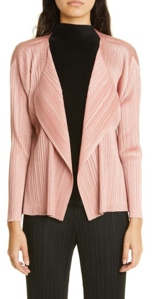 ISSEY MIYAKE - ♪♪ISSEY MIYAKE イッセイミヤケ PLEATS PLEASE 変形 ジャケット SIZE 3 PP14-JD762 ピンク Pleats Please Issey Miyake - Luster Pleated Open Front Jacket in