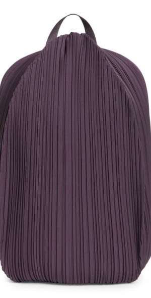 Pleats Please Issey Miyake - Oval Pleated Matte Satin Backpack in