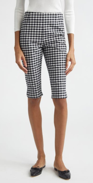 Posse Chiara Gingham Stretch Cotton Capri Pants
