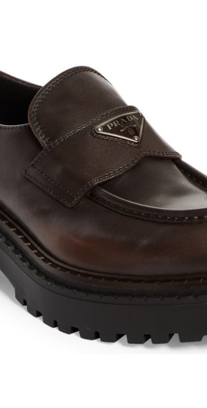 Prada - Double Chocolate Platform Loafer in Moro at Nordstrom