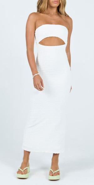 open lace back dress Shaya Strapless Mini Dress White