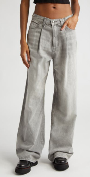 R13 - Damon Pleated Wide Leg Jeans in Wade Grey at Nordstrom R13 - Damon Pleated Wide Leg Jeans in Wade Grey at Nordstrom