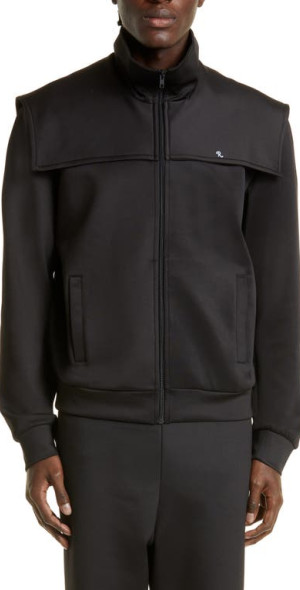 Raf Simons - Classic Track Jacket with Storm Flap in Black 0099 at