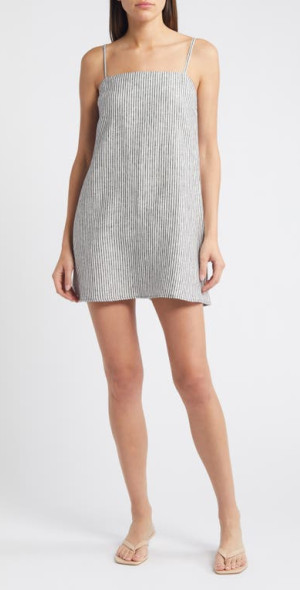 Reformation - Aubree Stripe Linen Dress in Vineyard at Nordstrom, Size  X-Small