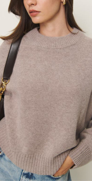 Reformation Cove Oversize Crewneck Cashmere Blend Sweater in