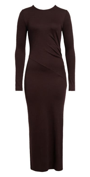 Reiss Sloane Long Sleeve Wool Body-Con Dress in Berry at