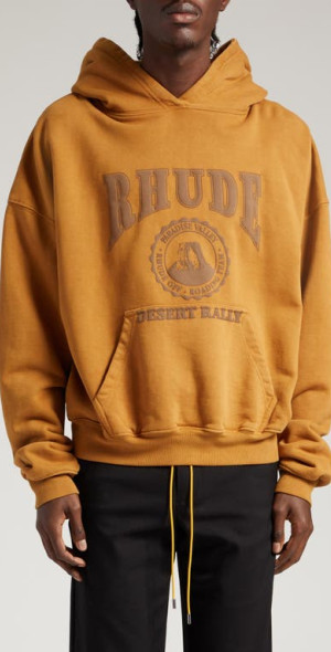 Rhude - Desert Valley Off Roading Team Graphic Hoodie in Camel at