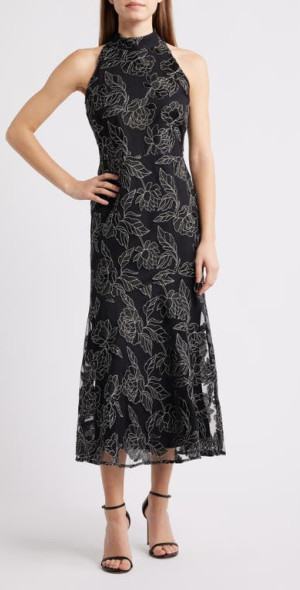 embroidered fit & flare cocktail dress TERI JON