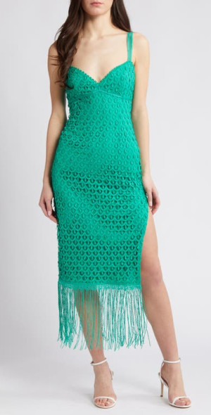 knee length dresses for ladies Alexandra Pink Jacquard Midi Dress main image 1
