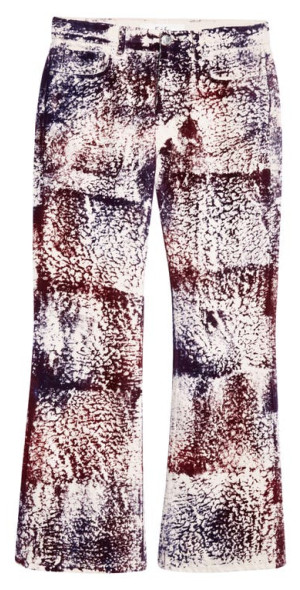 Sefr RIDER CUT JEANS GENESIS APPLIQUÉ Séfr - Rider Cut Flocked Flare Jeans in Genesis Applique at