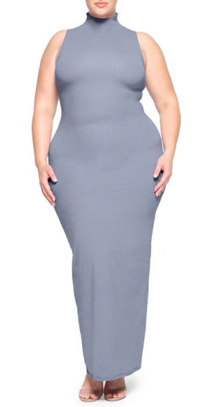 SKIMS - Fits Everybody Mock Neck Sleeveless Maxi Dress in Slate SKIMS - Fits Everybody Mock Neck Sleeveless Maxi Dress in Slate