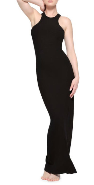 SKIMS - Soft Lounge High Crewneck Tank Dress in Onyx at Nordstrom, Size  Xx-Small
