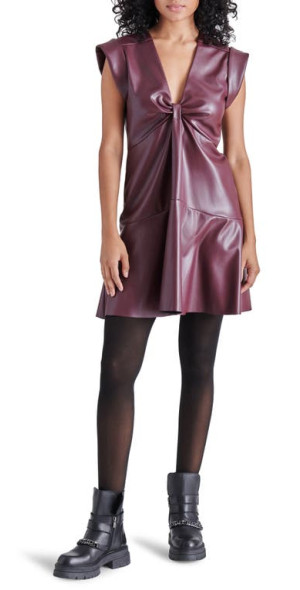 Steve Madden - Beckett Faux Leather Minidress in Cordovan at Nordstrom