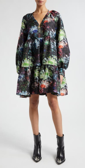 strapless open back dress Contrast Print Elastic Waist High Waist Shorts Pink / M
