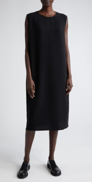 The Row - Mirna Double Face Cady Shift Dress in Black