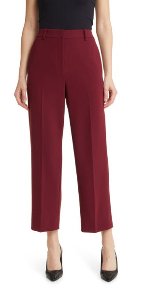 Theory Admiral Crop Straight Leg Pants in Currant at Nordstrom