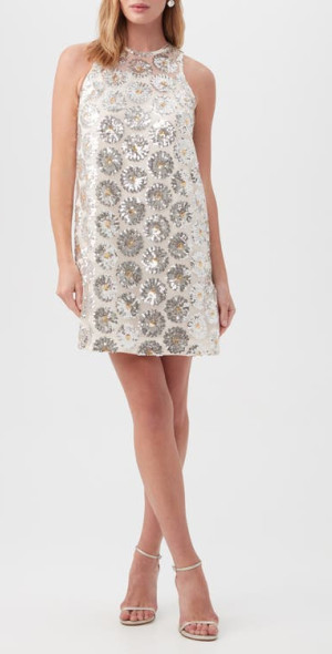 Trina Turk Johana Floral Sequin Shift Dress