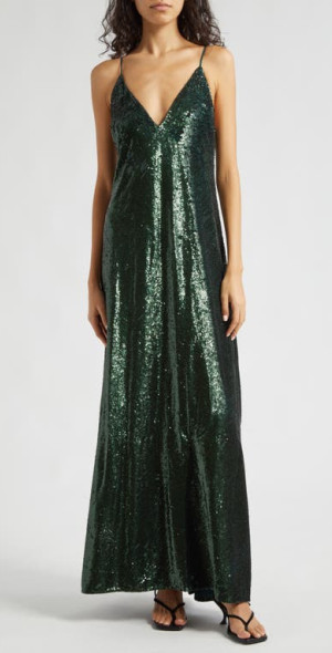 Robe Sirène Jay Godfrey Taille 2 Émeraude - Col Haut Longueur Longue - Neuve Sans Étiquettes