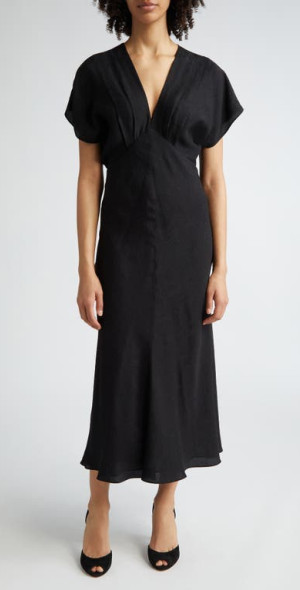 Veronica Beard - Seymour Empire Waist Silk Maxi Dress in Black