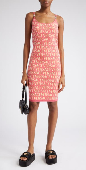 Pink Versace Sweater Dress Dress Versace Pink Sweater Versace Logo
