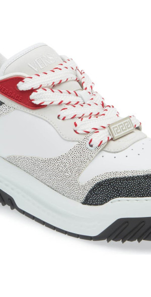 Versace Odissea Sneaker in Black Lipstick Red at Nordstrom, Size 8Us