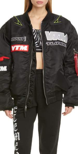 VETEMENTS - Motorcycle Bomber Jacket in Black at Nordstrom, Size X
