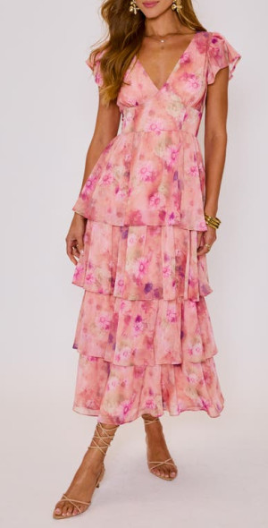 gradient midi dress Moment With You Ruched Bust Midi Dress Gradient Orange
