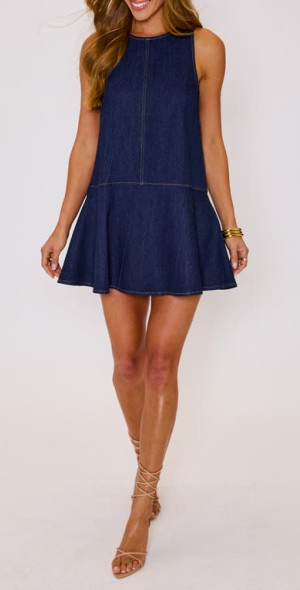 white christmas dresses Fresh Horizons Denim Mini Dress in Denim main image 1