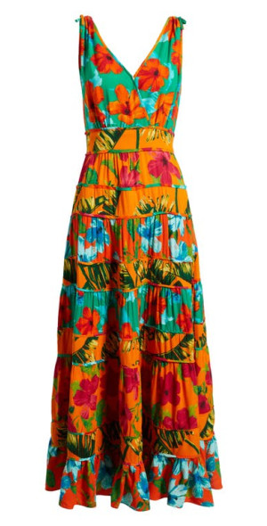 vince camuto tiered crochet trim maxi dress Vince Camuto Crochet Trim Sleeveless Tiered Cotton Maxi Dress
