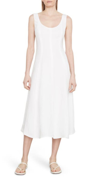 Vince Panelled Sleeveless Midi Dress in Off White at Nordstrom