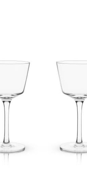 Viski - Raye Crystal Angled Nick & Nora Glasses Set of 2