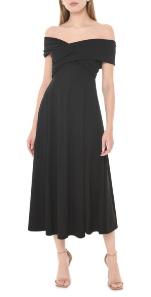 wayf off the shoulder midi dress