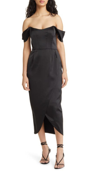 nordstrom off the shoulder black dress Black Nordstrom Off The Shoulder Dresses Paige Black Off The Shoulder Mini Dress US Beginning Boutique Exclusive