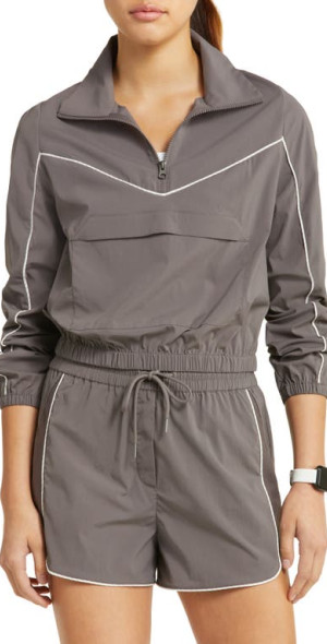 zella - Half Zip Windbreaker Jacket in Grey Kitten at Nordstrom