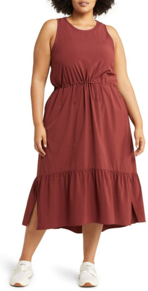 casual off the shoulder midi dress Small Brown Off Shoulder Dress