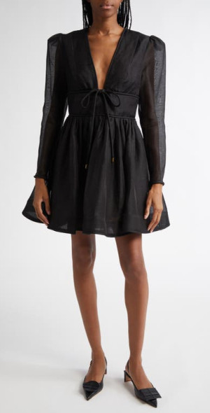 zimmerman eden long sleeve dress Zimmermann Eden Lace Edge Midi Dress, Natural Iris, Size 1