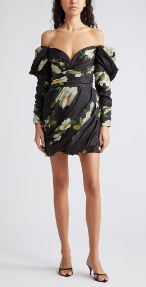 zimmermann black floral mini dress Zimmermann Crush Picnic Mini Dress in Black Floral main image 0