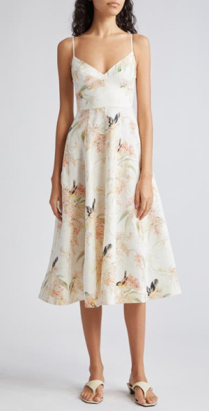 self portrait bustier tiered chiffon midi dress Behati Tiered Layer Midi Dress Blue