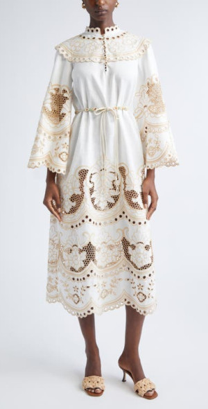 zimmermann lace trim midi dress Zimmermann Pop Lace-Trim Midi Dress