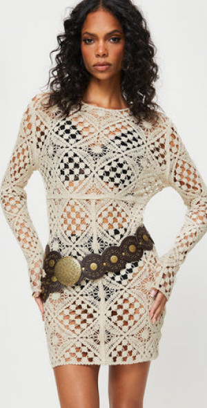 lioness crochet dress Lioness Atzar Crochet Mini Dress