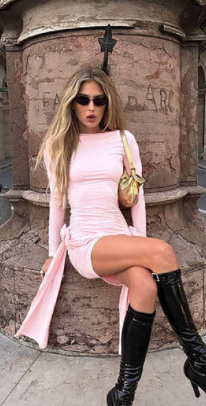 open lace back dress Lioness Glory Blush Mini Dress main image 1