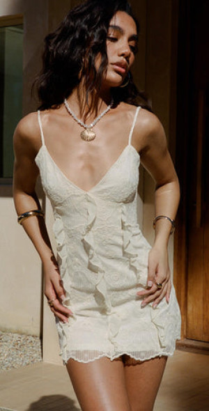 white christmas dresses Dwyer Mini Dress Cream