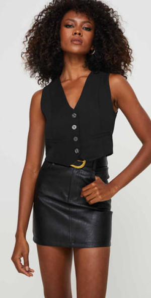 Princess Polly Khalie Faux Leather Mini Skirt Black