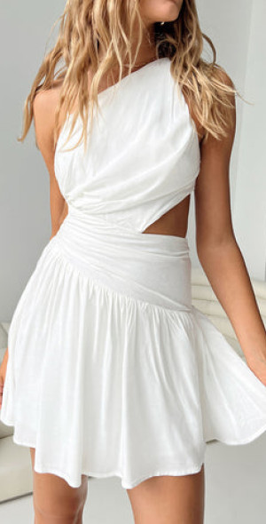 sachin and babi light blue dress Princess Polly sweetheart neckline flutter sleeve lace up back detail mini  dress in white