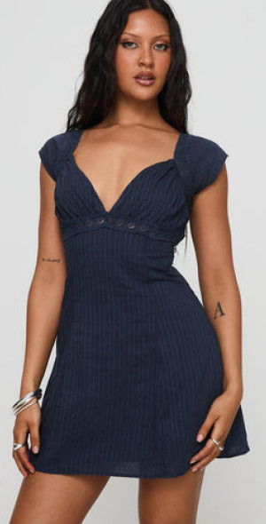 open lace back dress Aphrodyte Lace Maxi Dress Navy