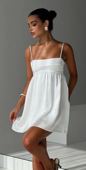 Princess Polly Lower Impact - Ortega Mini Dress White Princess Polly Lower Impact - Ortega Mini Dress White