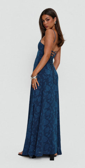 south of france maxi dress blue South Of France Maxi Dress | Navy | Womens