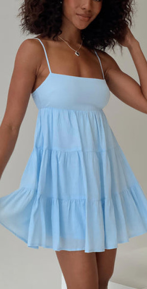 strapless open back dress Celena Maxi Dress Blue Burnout main image 0
